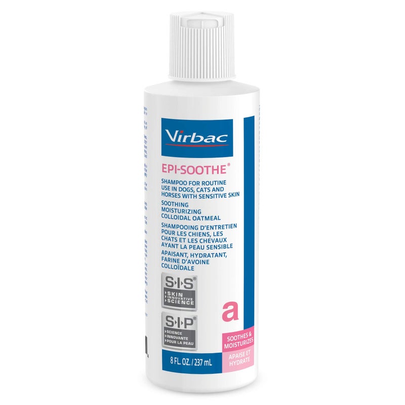 Virbac Epi-Soothe Pet Shampoo For Dogs, Cats & Horses (8 oz) - For Dry or Sensitive Skin - Image 1